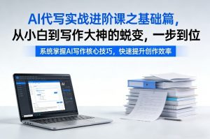 AI代写实战进阶课之基础篇，从小白到写作大神的蜕变，一步到位【揭秘】-八爪鱼资源库