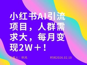 她通过这个AI项目每月做到2W＋的收入，最新小红书AI项目，人群需求大！-八爪鱼资源库