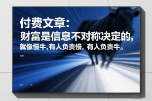 付费文章：财富是信息不对称决定的，就像慢牛，有人负责慢，有人负责牛-八爪鱼资源库