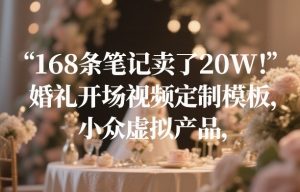 168条笔记卖了20W！婚礼开场视频定制模板，小众虚拟产品-八爪鱼资源库