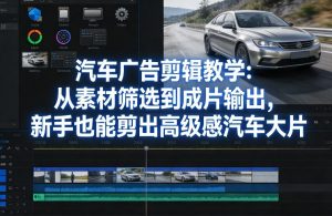 汽车广告剪辑教学:从素材筛选到成片输出,新手也能剪出高级感汽车大片-八爪鱼资源库