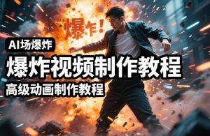 AI场景爆炸视频制作教程，利用人物实拍视频制作出高级的动画特效-八爪鱼资源库