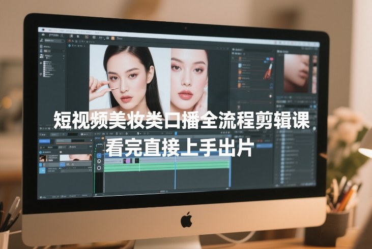 短视频美妆类口播全流程剪辑课,看完直接上手出片-八爪鱼资源库