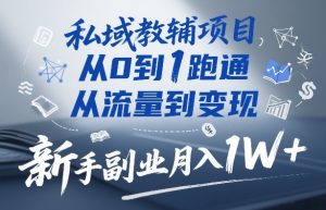 私域教辅项目，从0到1跑通，从流量到变现，新手副业月入1W+-八爪鱼资源库