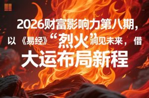 2026财富影响力第八期，以《易经》智慧洞见未来，借“离火”大运布局新程-八爪鱼资源库