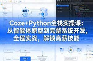 Coze+Python全栈实操课：从智能体原型到完整系统开发，全程实战，解锁高薪技能-八爪鱼资源库