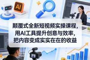 颠覆式全新短视频实操课程,用AI工具提升创意与效率,把内容变成实实在在的收益-八爪鱼资源库