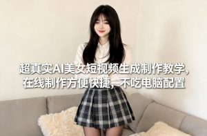 超真实AI美女短视频生成制作教学，在线制作方便快捷，不吃电脑配置，快速起号涨粉-八爪鱼资源库