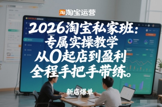 2026淘宝私家班：专属实操教学，从0起店到盈利，全程手把手带练（更新）-八爪鱼资源库