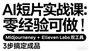 AI短片实战课：零经验可做，Midjourney+ElevenLabs双工具，3步搞定成品-八爪鱼资源库