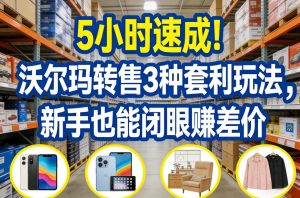 5小时速成！沃尔玛转售3种套利玩法，新手也能闭眼賺差价-八爪鱼资源库