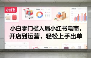 小白零门槛入局小红书电商，开店到运营，轻松上手出单-八爪鱼资源库