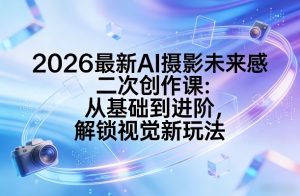 2026最新AI摄影未来感二次创作课：从基础到进阶，解锁视觉新玩法-八爪鱼资源库