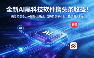 全新AI黑科技软件撸头条收益！无需写指令，一键秒过原创，每天只需半小时，稳定日入3张【揭秘】-八爪鱼资源库