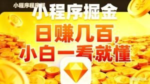 微信小程序掘金项目，不用复杂操作，5分钟就能学会上手操作，日入几张【揭秘】-八爪鱼资源库