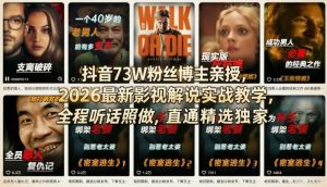 抖音73W粉丝博主亲授,2026最新影视解说实战教学,全程听话照做,直通精选独家-八爪鱼资源库