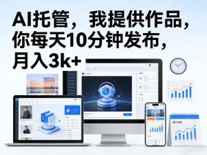 公众号AI托管，我提供作品，你每天10分钟发布，月入3k+【揭秘】-八爪鱼资源库