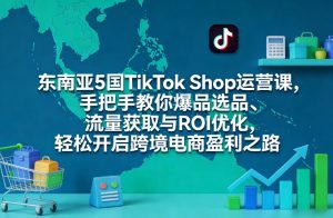 东南亚5国TikTok Shop运营课,手把手教你爆品选品、流量获取与ROI优化,轻松开启跨境电商盈利之路-八爪鱼资源库