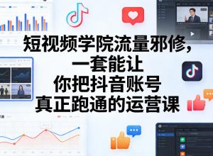 短视频学院流量邪修，一套能让你把抖音账号真正跑通的运营课-八爪鱼资源库