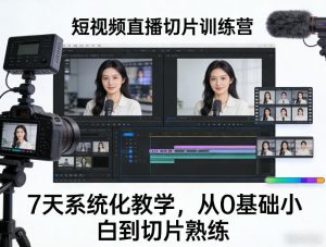 短视频直播切片训练营，7天系统化教学，从0基础小白到切片熟练-八爪鱼资源库