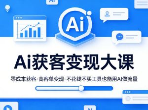 Ai获客变现大课,零成本获客,高客单变现,不花钱不买工具也能用AI做流量-八爪鱼资源库