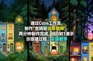 通过Coze工作流制作《宫崎骏治愈视频》，两分钟制作完成，从0到1演示搭建过程，实操教学-八爪鱼资源库