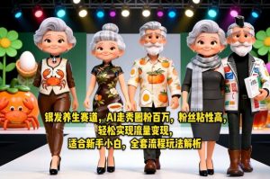 银发养生赛道,AI走秀圈粉百万,粉丝粘性高,轻松实现流量变现,适合新手小白,全套流程玩法解析-八爪鱼资源库