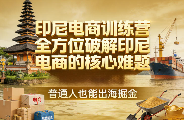 印尼电商训练营,全方位破解印尼电商的核心难题,普通人也能出海掘金-八爪鱼资源库