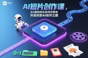 AI短片创作课，从0基础到实战项目落地，开启你的AI创作之路（更新0411）-八爪鱼资源库