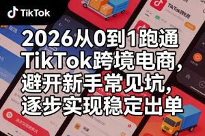 2026从0到1跑通TikTok跨境电商，避开新手常见坑，逐步实现稳定出单-八爪鱼资源库