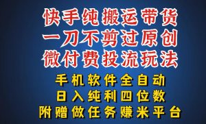 最新黑科技快手搬运带货方法，手机就能操作，轻松带你日入四位数【揭秘】-八爪鱼资源库