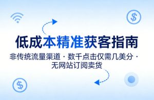 低成本精准获客指南，用非传统流量渠道，实现数千点击仅需几美分，不用网站也能搞订阅卖货-八爪鱼资源库