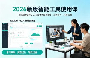 2026新版智能工具使用课,零基础也能学,用AI工具替代复杂操作,高效出片、轻松出圈-八爪鱼资源库