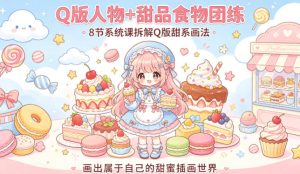 Q版人物+甜品食物团练，8节系统课拆解Q版甜系画法，画出属于自己的甜蜜插画世界-八爪鱼资源库