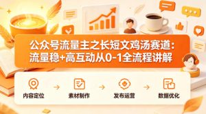 公众号流量主之长短文鸡汤赛道，流量稳+高互动，从0-1全流程讲解-八爪鱼资源库