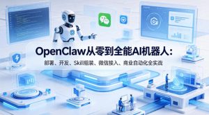 OpenClaw从零到全能AI机器人：部署、开发、Skill组装、微信接入、商业自动化全实战-八爪鱼资源库