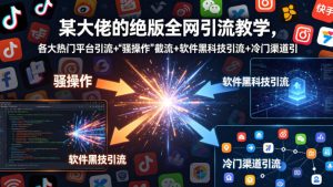 某大佬的绝版全网引流教学，各大热门平台引流+”骚操作”截流+软件黑科技引流+冷门渠道引流等-八爪鱼资源库