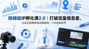 保姆级IP孵化课2.0｜打破流量信息差，从定位到拍剪全流程落地，小白也能起号-八爪鱼资源库
