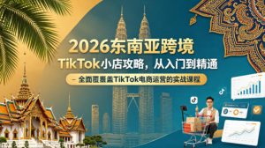 2026东南亚跨境TikTok小店攻略，从入门到精通、全面覆盖TikTok电商运营的实战课程（更新4月）-八爪鱼资源库