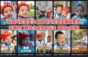 抖音火花宝宝小剧场AI火花宝宝萌娃教学，近期热门精选分成独家玩法（图文+视频）-八爪鱼资源库