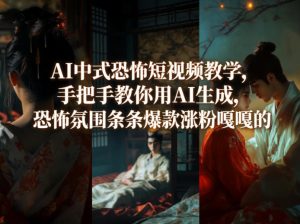 AI中式恐怖短视频教学，手把手教你用AI生成，恐怖氛围条条爆款涨粉嘎嘎的-八爪鱼资源库