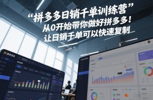 拼多多日销千单训练营，从0开始带你做好拼多多，让日销千单可以快速复制(更新26年3月)-八爪鱼资源库