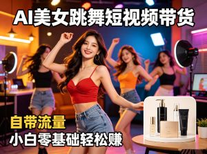 AI美女跳舞短视频带货：自带流量，小白零基础轻松賺，详细拆解-八爪鱼资源库