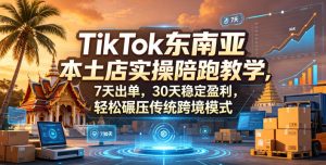 TikTok东南亚本土店实操陪跑教学，7天出单，30天稳定盈利，轻松碾压传统跨境模式-八爪鱼资源库
