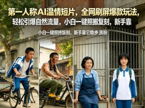 第一人称AI温情短片，全网刷屏爆款玩法，轻松引爆自然流量，小白一键照搬复刻，新手靠它稳步涨粉-八爪鱼资源库