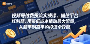 视频号付费投流实战课，抓住平台红利期，用最低成本撬动最大流量，从新手到高手的投流全攻略-八爪鱼资源库