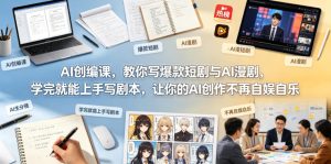 AI创编课，教你写爆款短剧与AI漫剧，学完就能上手写剧本，让你的AI创作不再自娱自乐-八爪鱼资源库