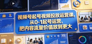 视频号起号视频投放运营课，从0-1起号运营，把内容流量价值放到更大-八爪鱼资源库