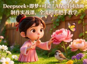 Deepseek+即梦+可灵｜AI古诗词动画制作实战课，全流程手把手教学-八爪鱼资源库
