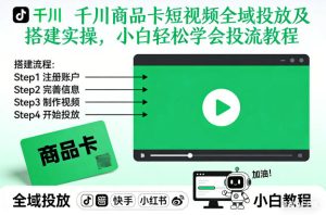 千川商品卡短视频全域投放及搭建实操，小白轻松学会投流教程（更新26年4月）-八爪鱼资源库